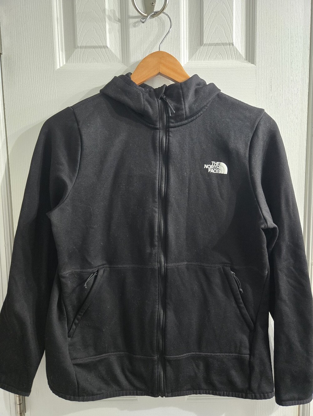 The North Face Black Full Zip Hoodie Sz Large L EUC